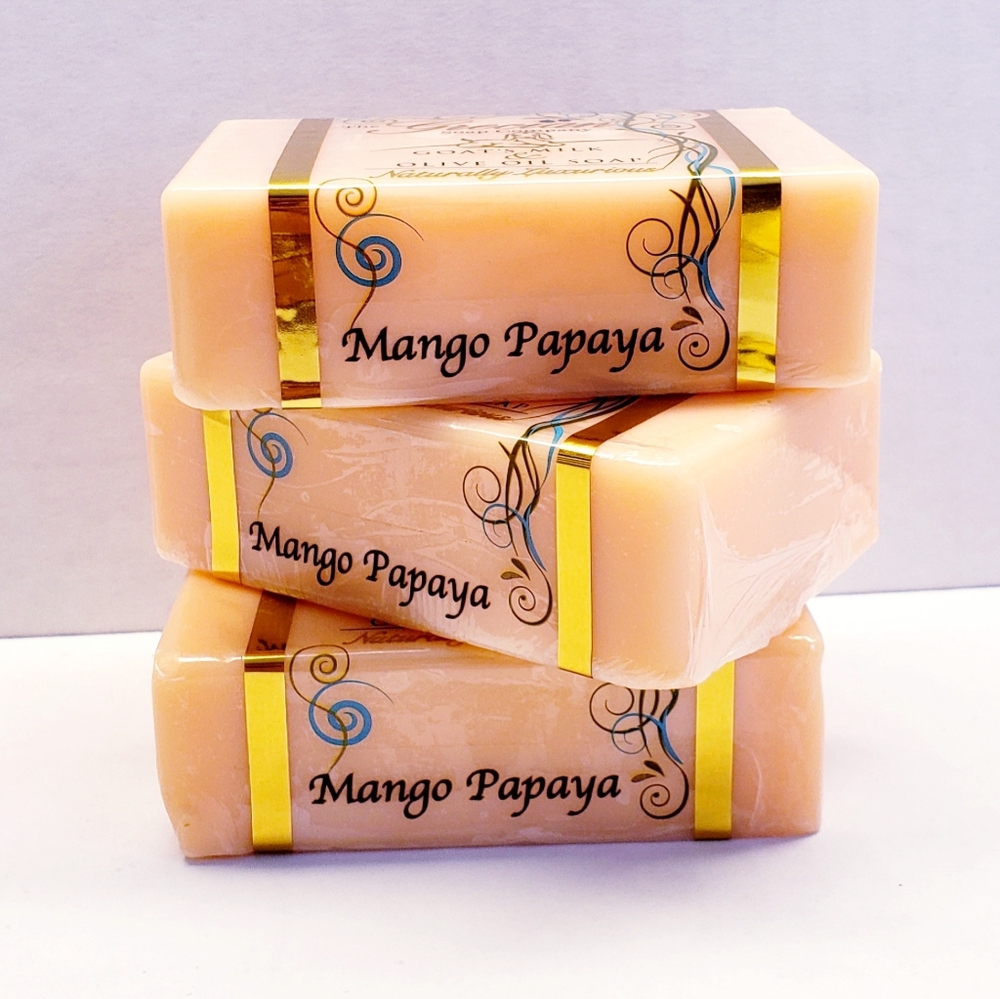 The Grecian Soap MANGO PAPAYA Goat's Milk & Olive Oil Natural Beauty Bar Soap(3)
